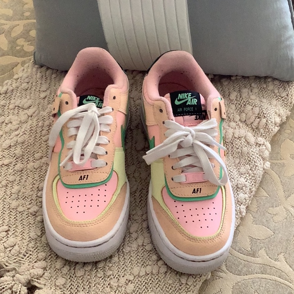 Nike W AF1 Shadow Air Force 1 Arctic Punch Pink Green Sneakers 💚💛💖💛 - Picture 3 of 12